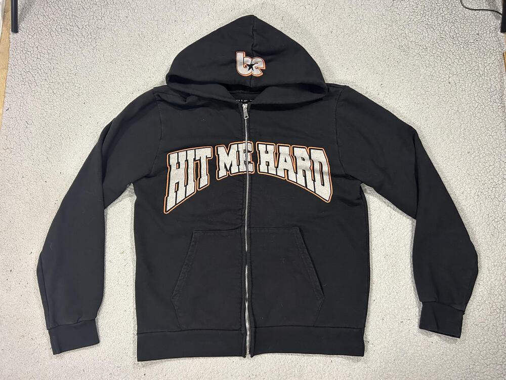 Billie Eilish Hoodie Mens Large Black Hit Me Hard And Soft Tour Graphic Full Zip